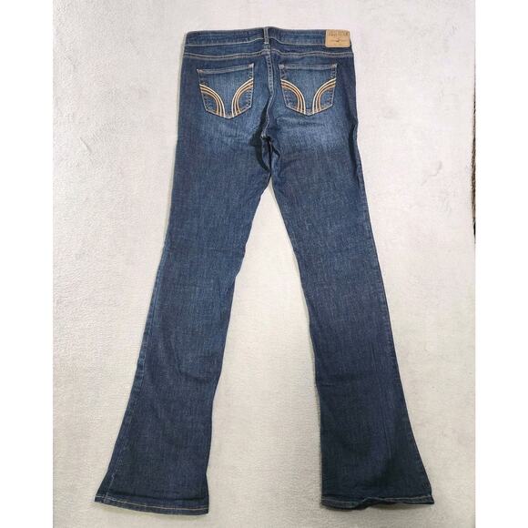Hollister Bootcut Jeans Low Rise Dark Was Bkue Denim Womens Size 29 Long - Picture 2 of 10
